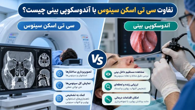 تفاوت سی تی اسکن سینوس با آندوسکوپی بینی چیست