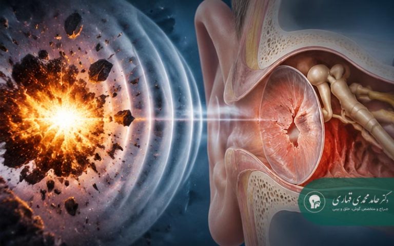 پارگی پرده گوش بر اثر انفجار و صدای شدید